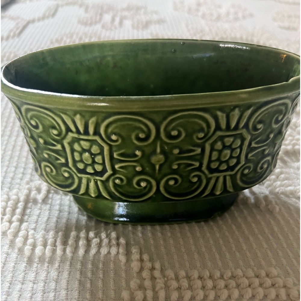 Vintage Green Art Pottery Planter